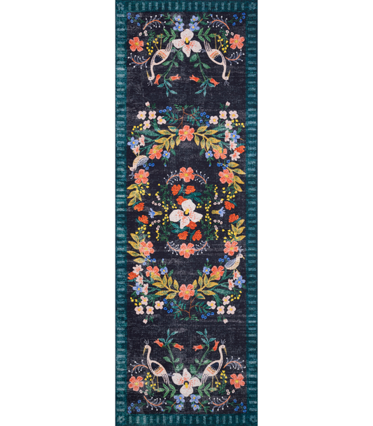 Alfombra Palais 03 Black Multi Rifle Paper Co × Loloi  (77x229)