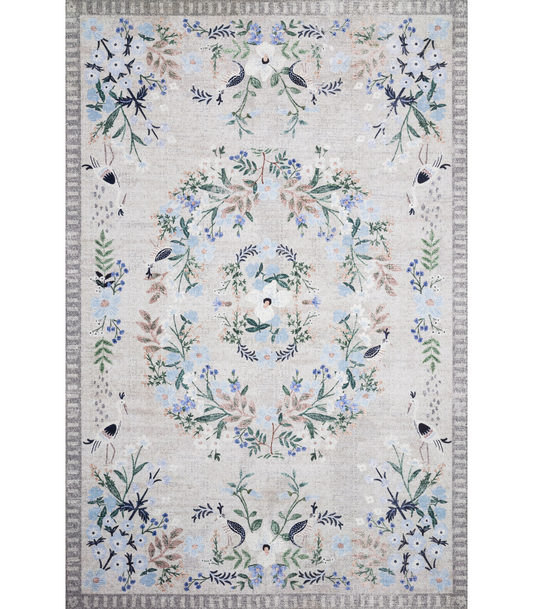 Alfombra Palais 03 Stone Grey Rifle Paper Co × Loloi (229x290)